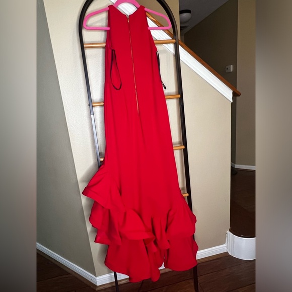 New ▶️ BETSY & ADAM ◀️ Tiered Ruffles Scuba Crepe Gown 4 Petite - Picture 13 of 14